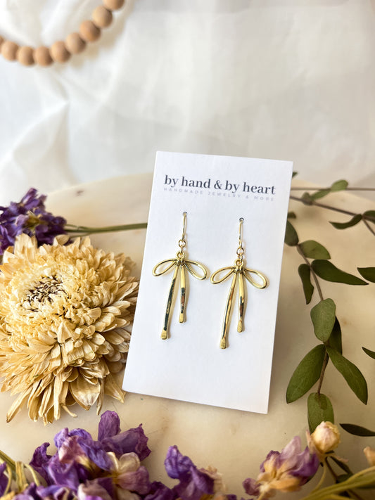 GOLD BOW DANGLES