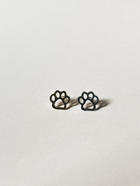 PAW PRINT STUDS in Gold and Silver