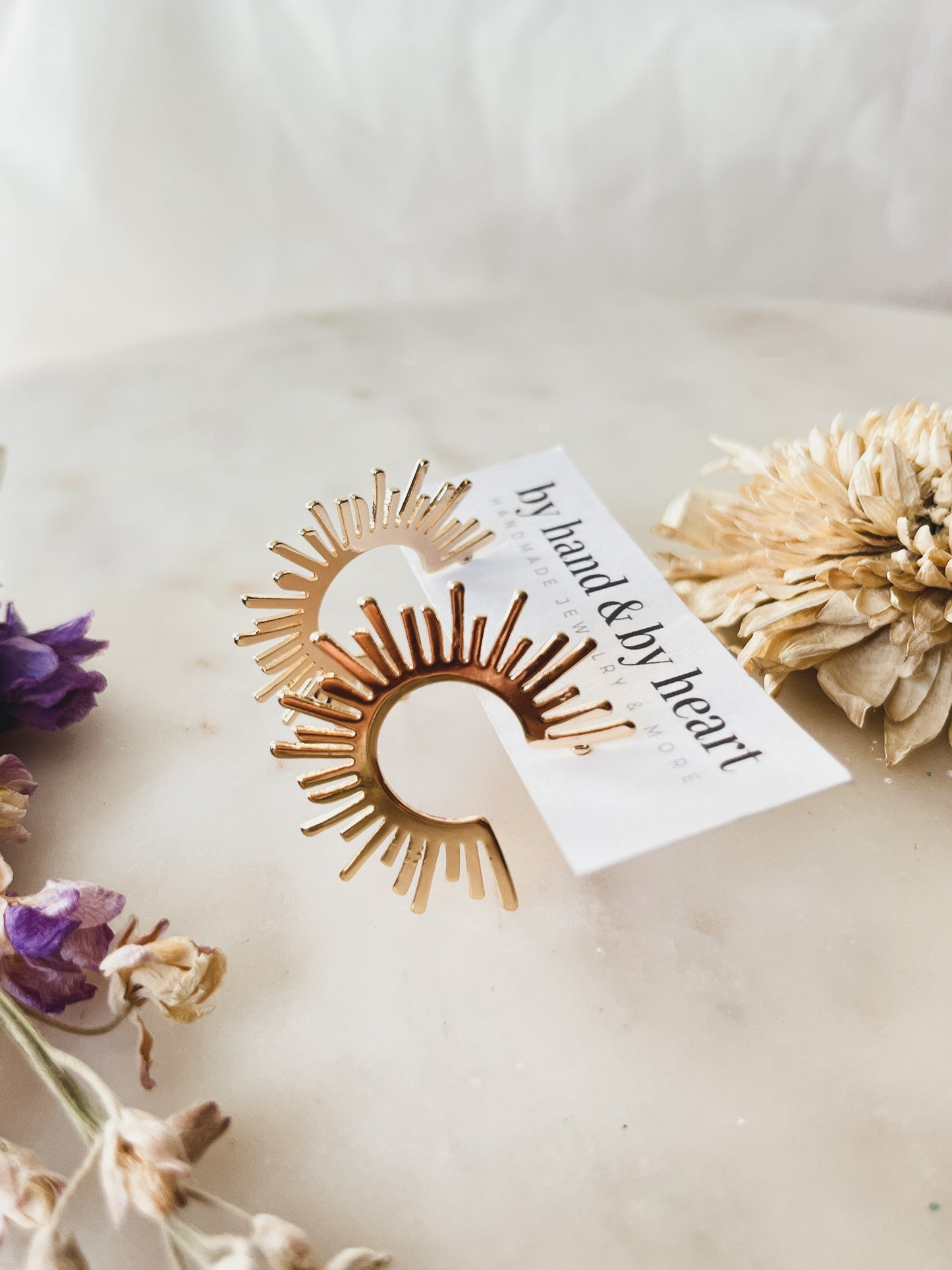 LARGE SUN HOOPS in Silver and Gold