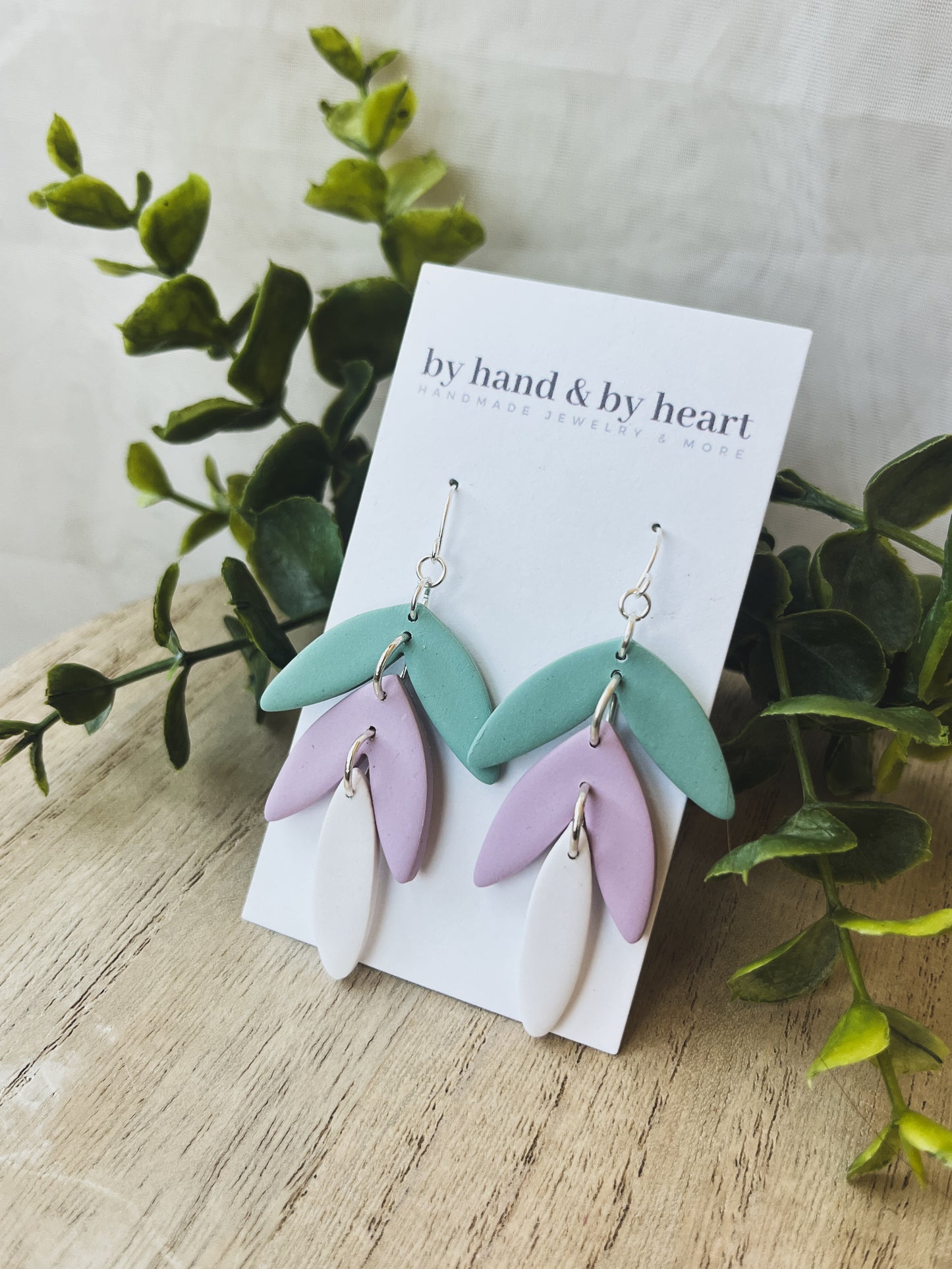 IVY DANGLE in MINT, LILAC + WHITE