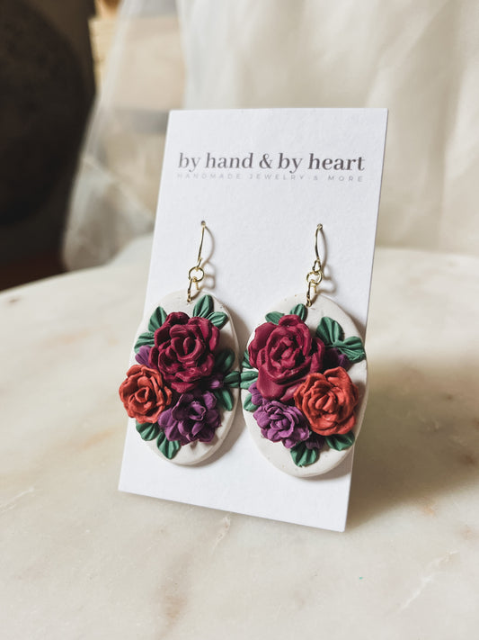 CREAM + MULTICOLOR FLOWERS DANGLE