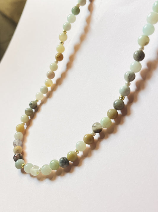 AMAZONITE BEADED NECKLACE