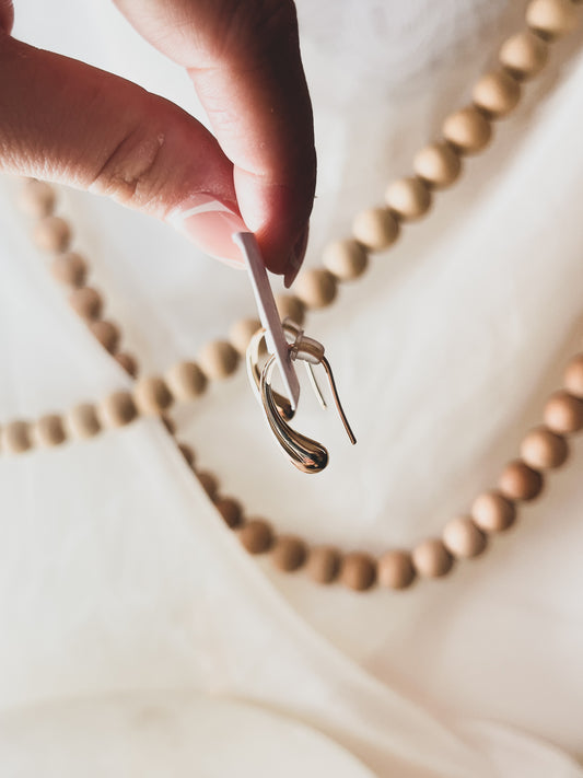 DROPLET STUDS in Silver and Gold