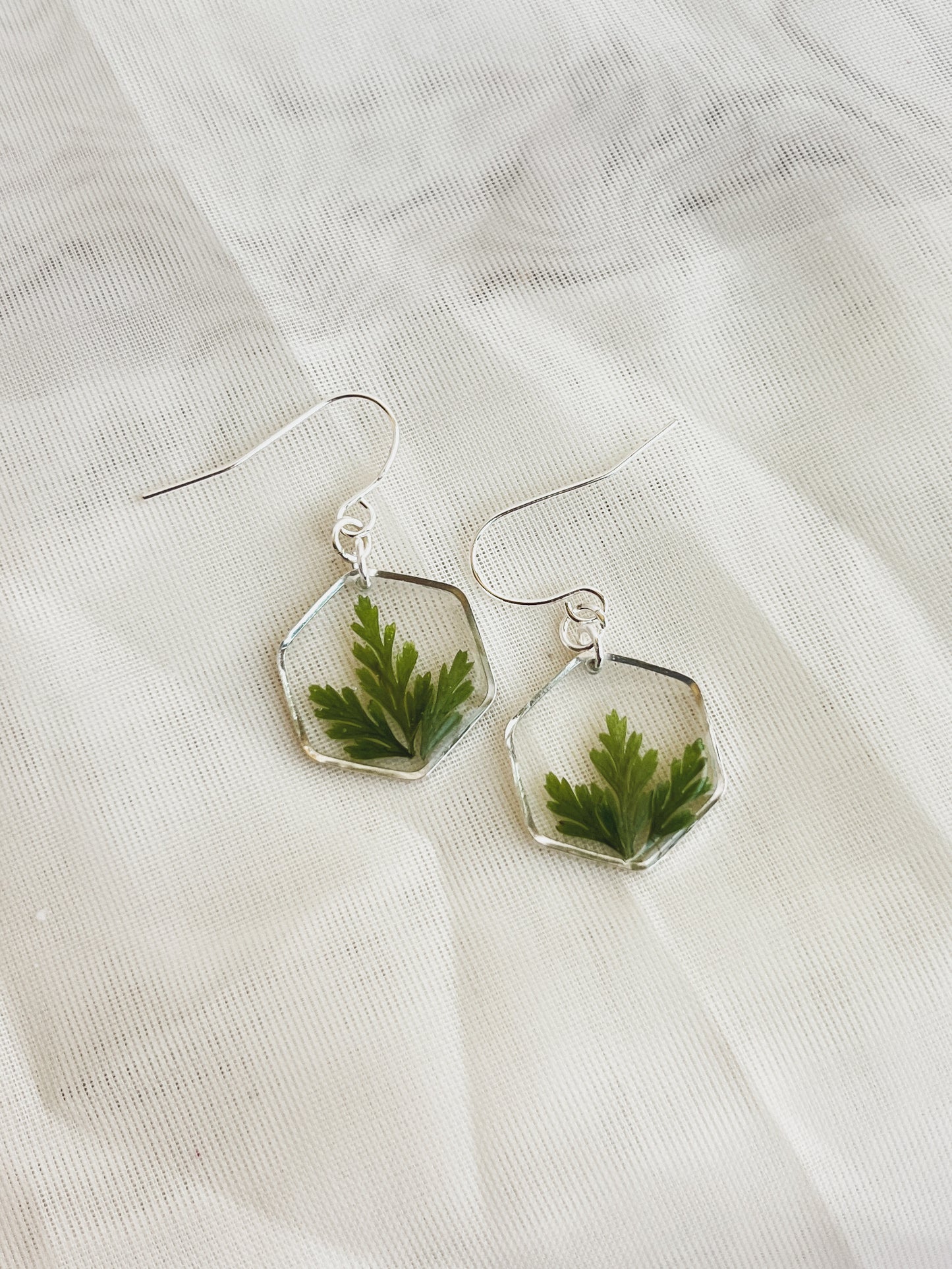 SILVER FERN HEXAGON DANGLES - Style A