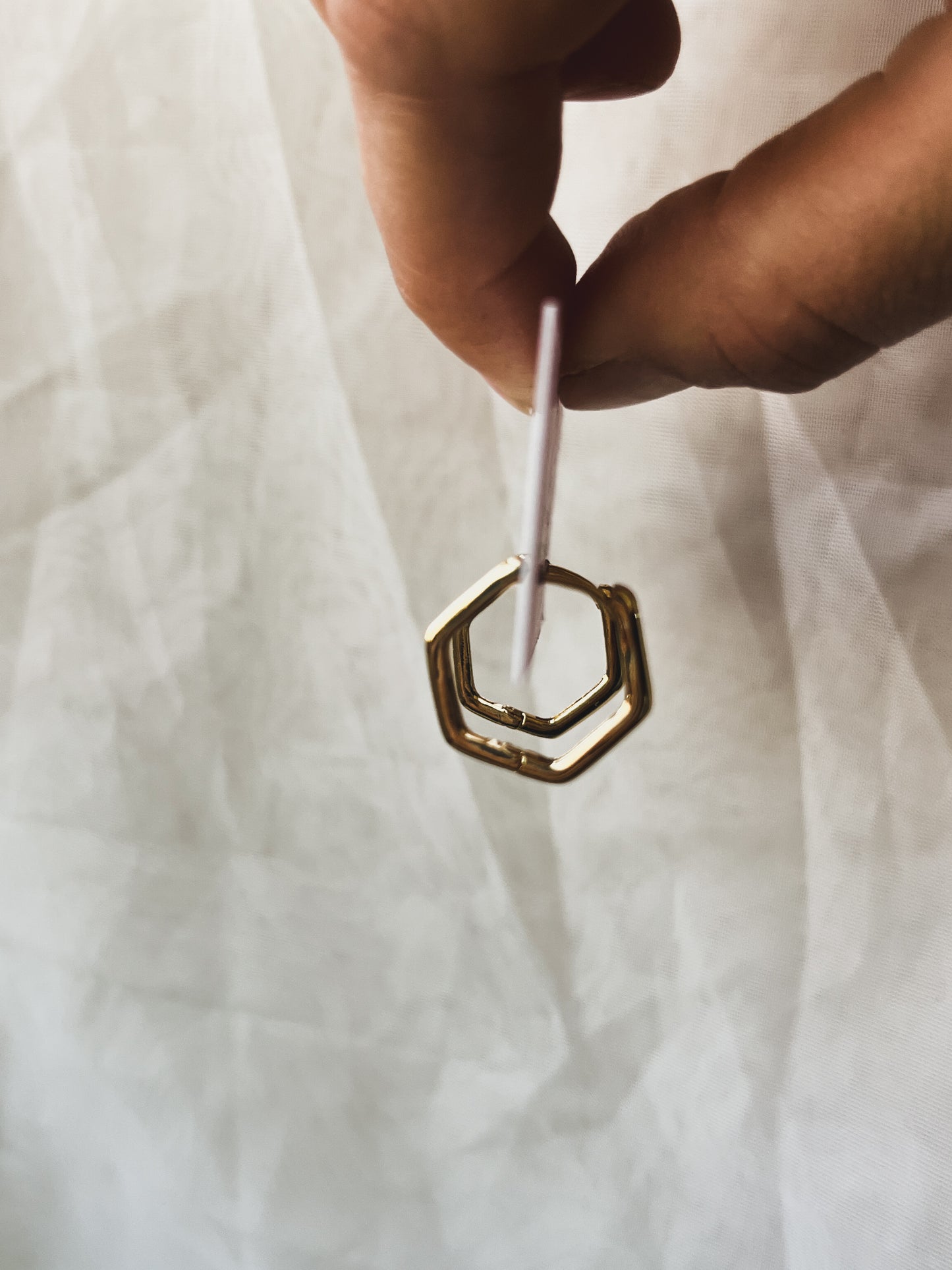 HEXAGON HOOPS in GOLD