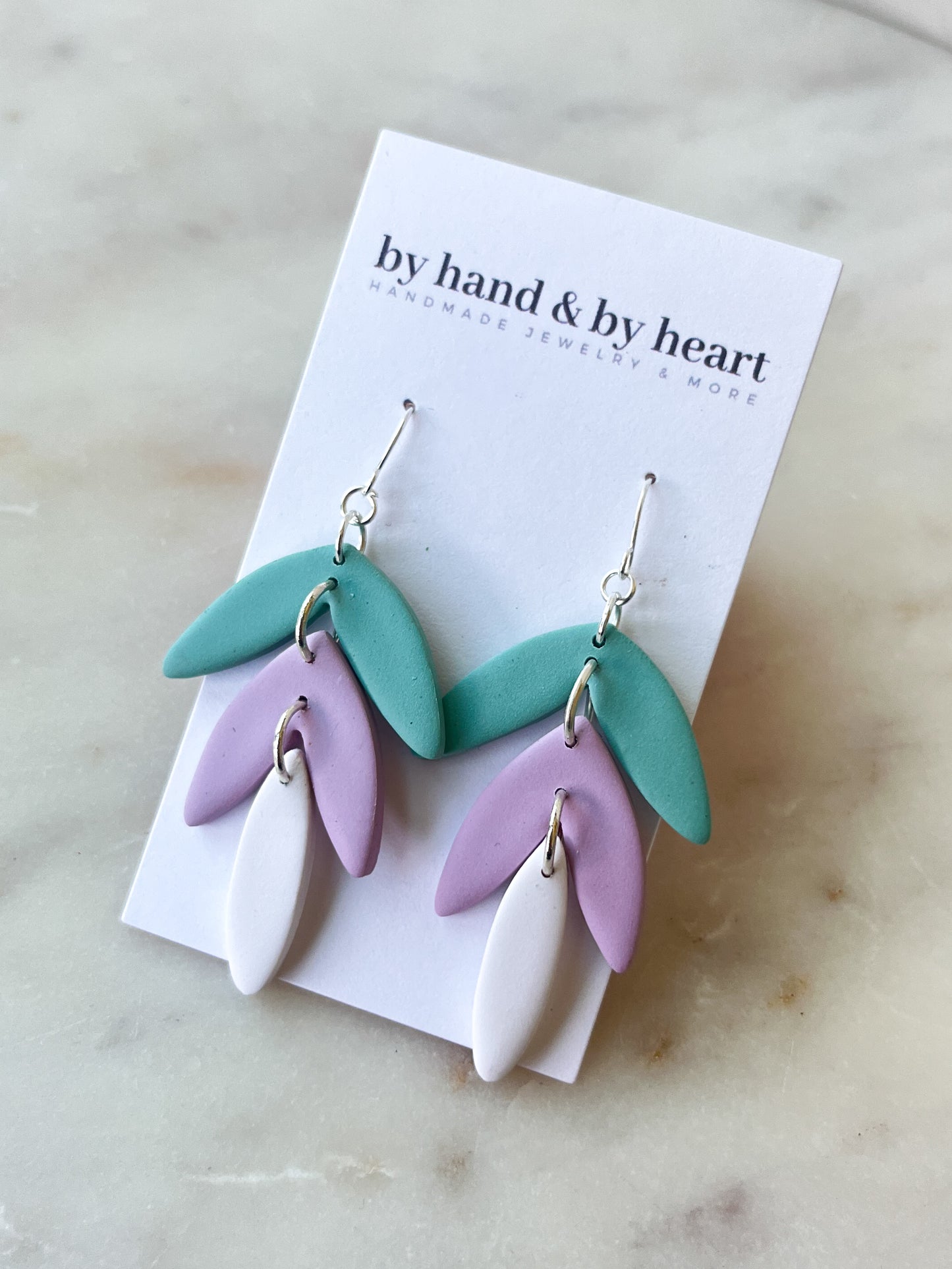 IVY DANGLE in MINT, LILAC + WHITE