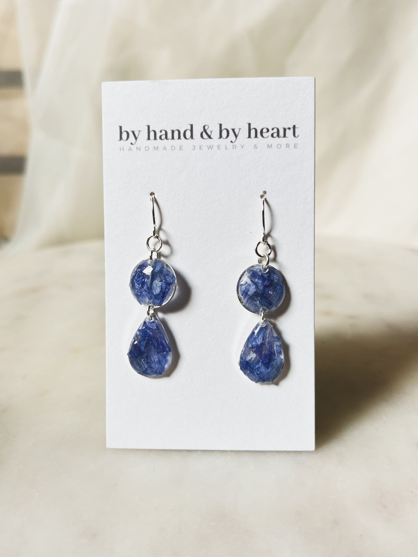 BLUE CONFETTI TEARDROP DANGLE style B