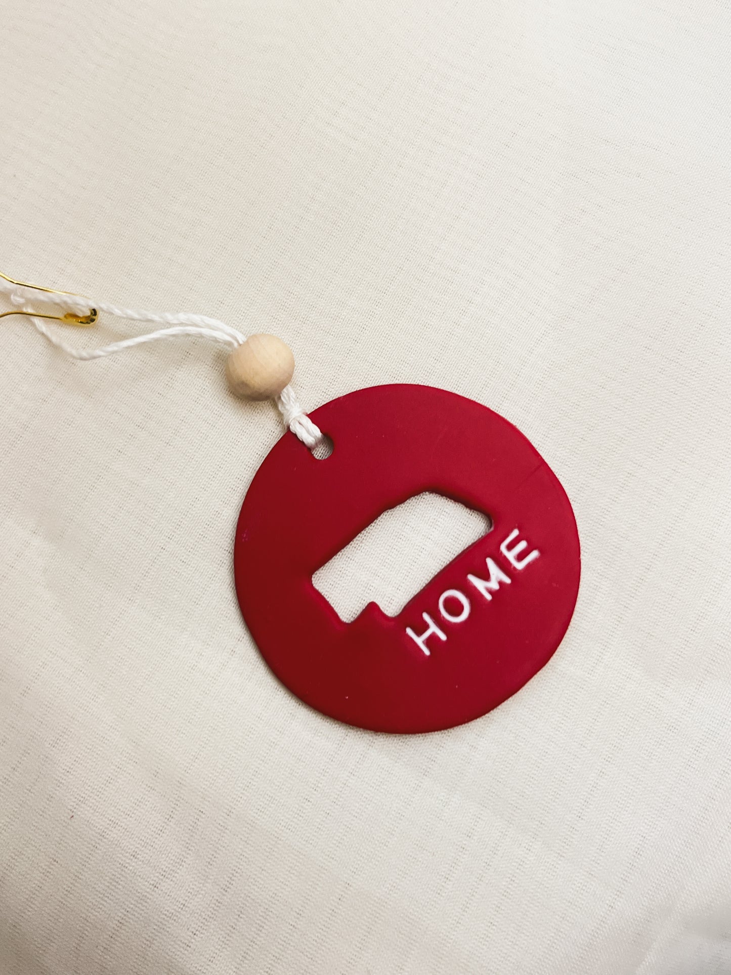 NEBRASKA HOME ORNAMENT in RED