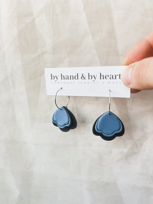 SCALLOP HOOP DANGLES in BLUE
