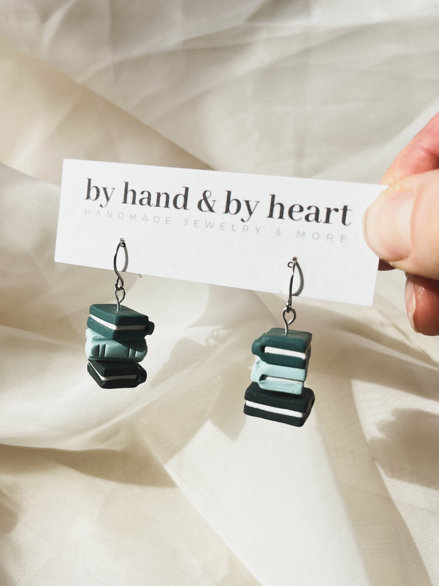 BOOK STACKS in TEAL MONOCHROME