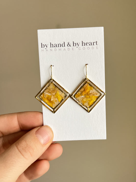 YELLOW CONFETTI PETAL DANGLES