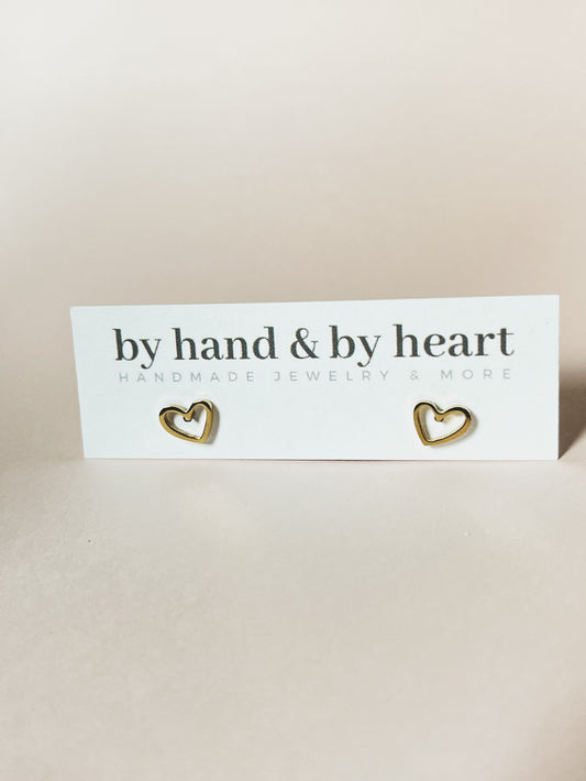 HEART STUDS in Gold and Silver