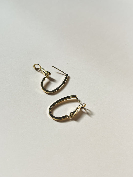 LEVERBACK OVAL HOOPS in Gold and Silver