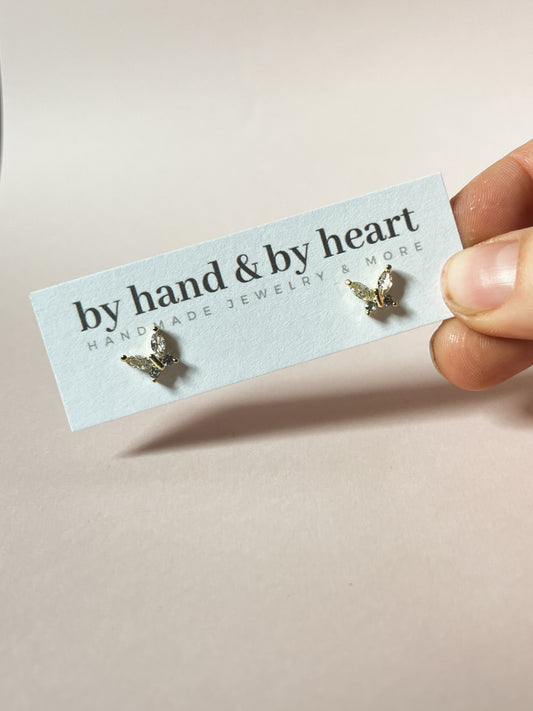 GEM BUTTERFLY STUDS