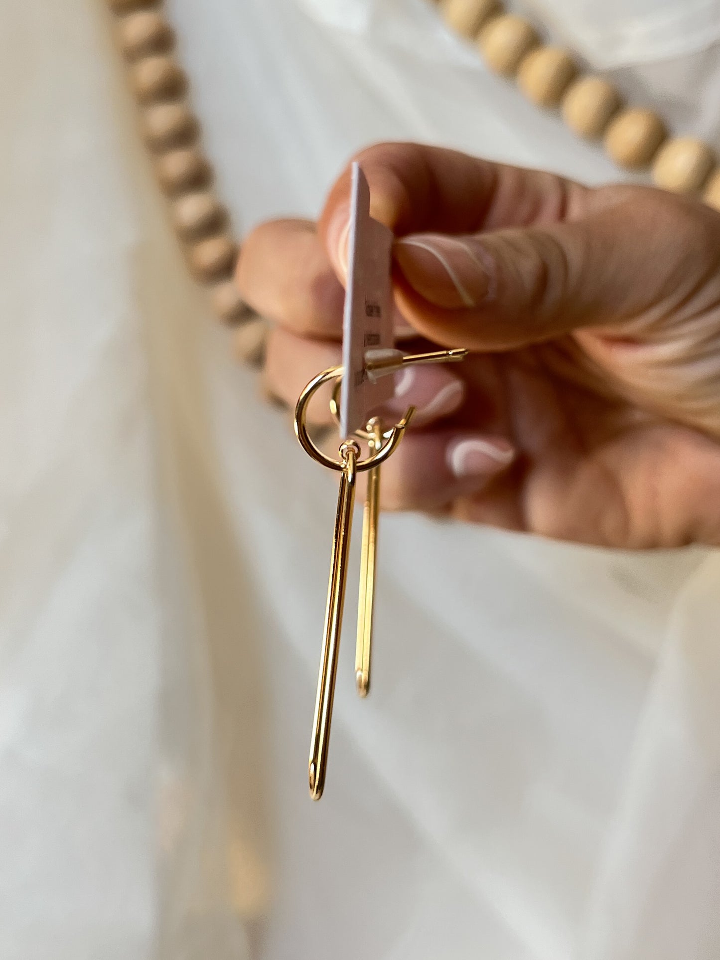 GOLD LOVE OVAL DANGLES