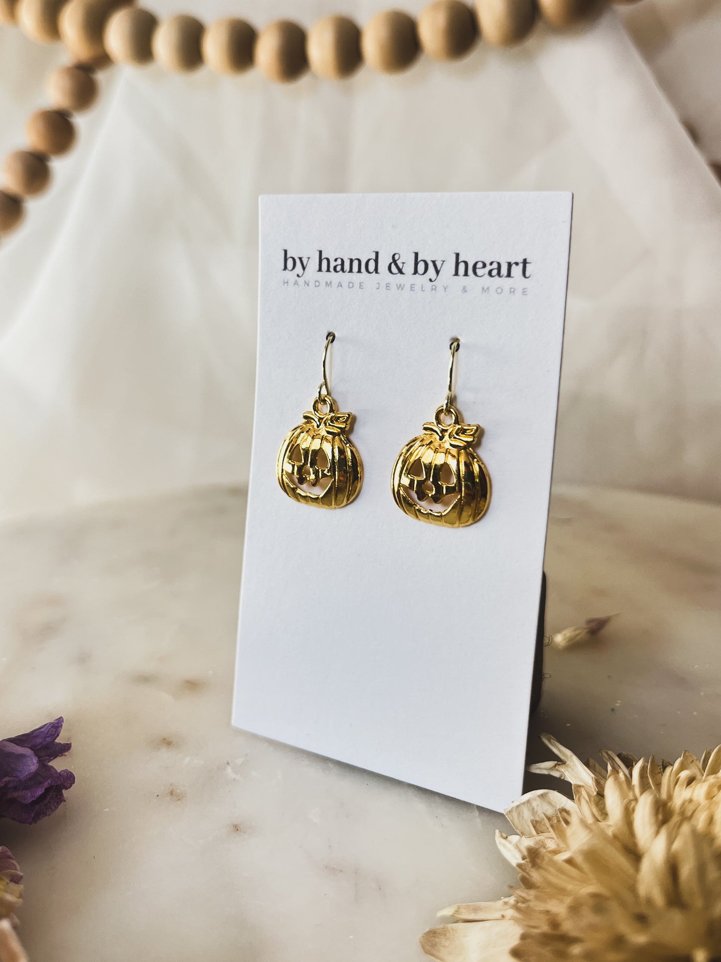 METAL PUMPKIN DANGLE in Gold or Silver