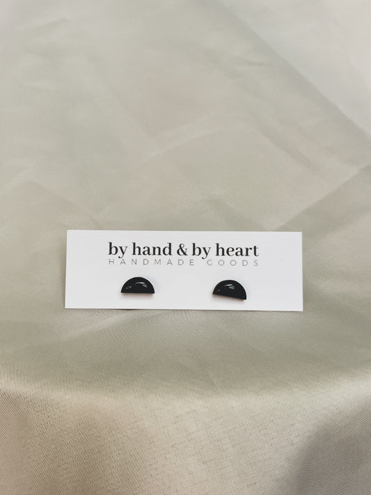 BLACK HALF CIRCLE STUDS