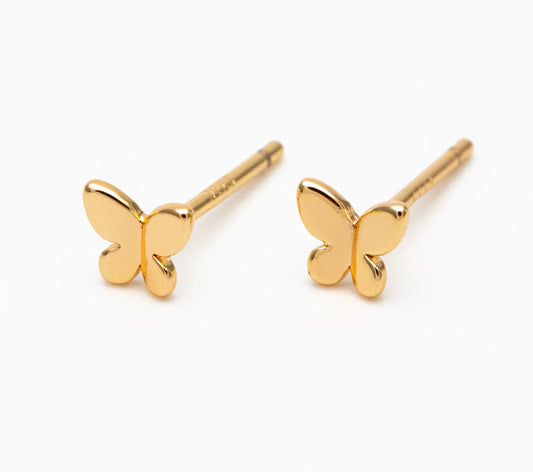 TINY GOLD BUTTERFLY STUDS