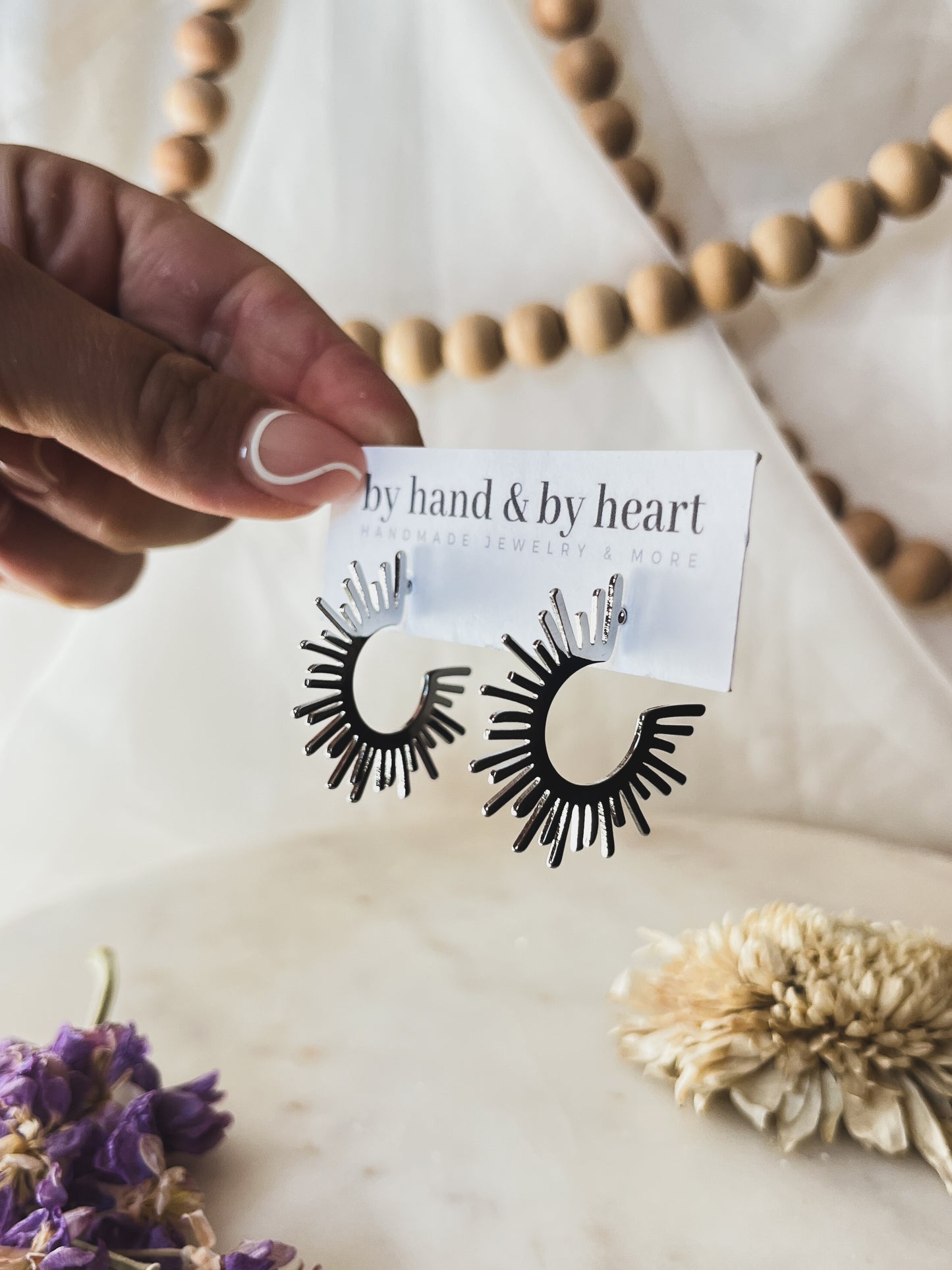 LARGE SUN HOOPS in Silver and Gold