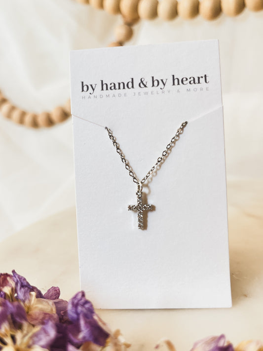 DAINTY CROSS NECKLACE (18 inches) in Gold and Silver