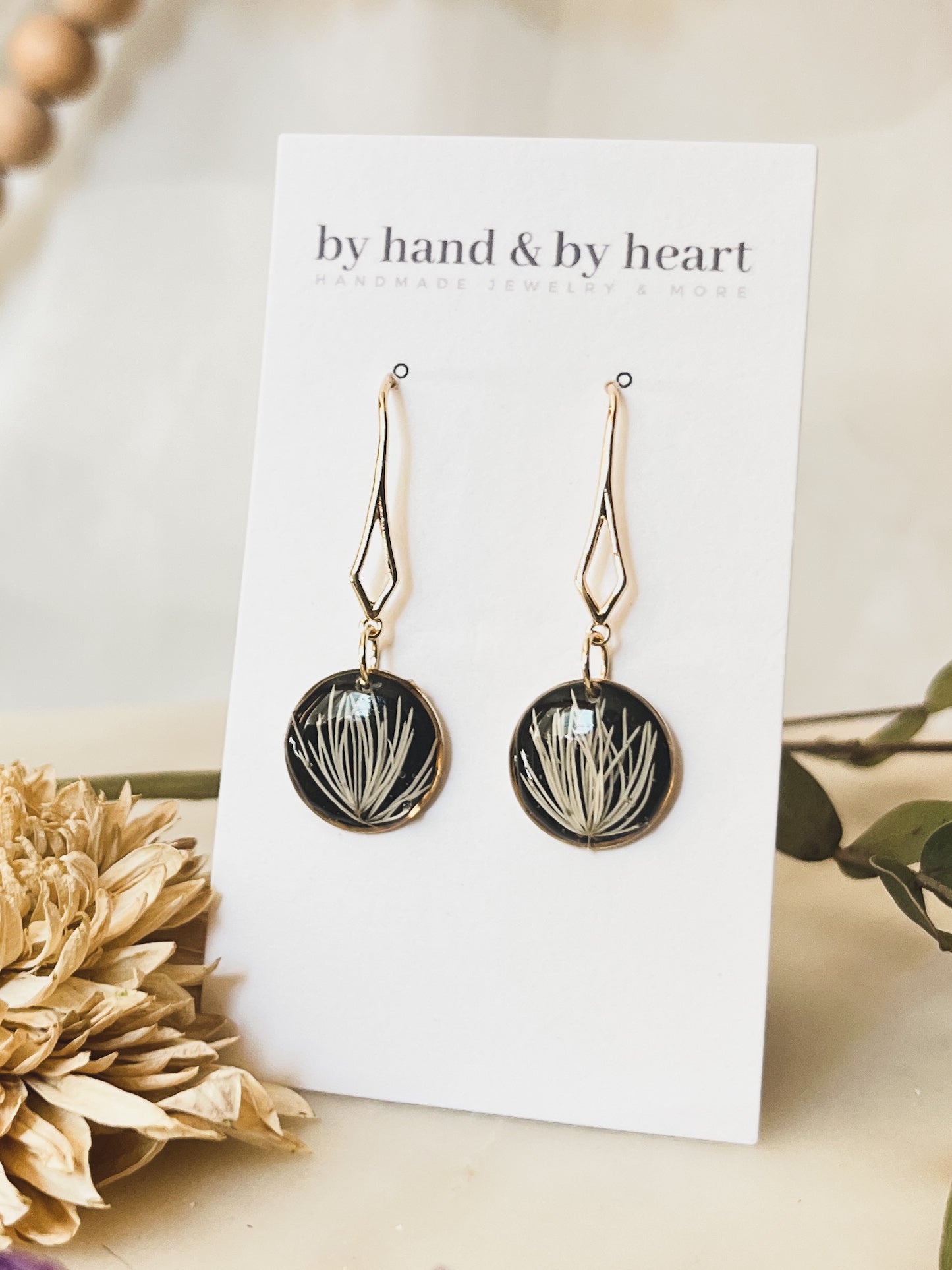 JOSIE - PRESSED FLOWER STAMED DANGLE